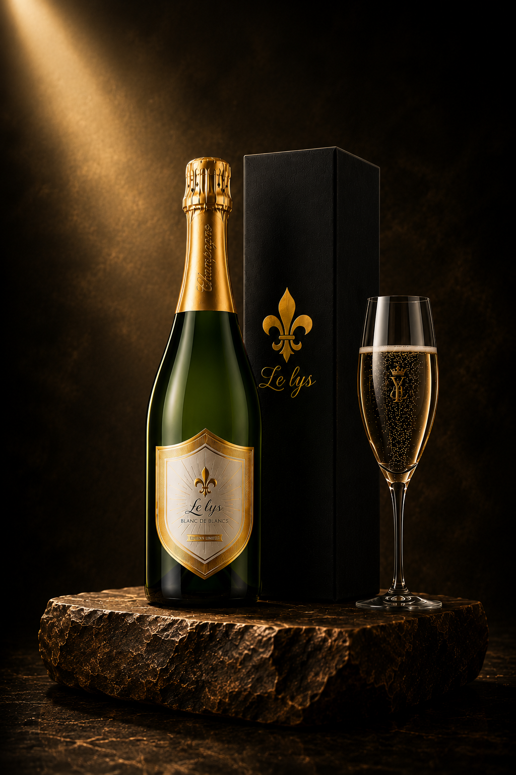 Bouteille de champagne Le Lys — Blanc de Blancs, édition limitée